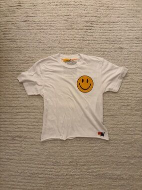 Aviator Nation White Smiley Face Tee